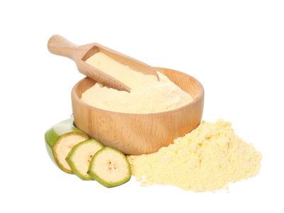 png, banana flour, isolated on white background